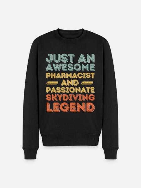 Pharmacist Skydiving legend retro - Men's Premium Organic Jumper - black