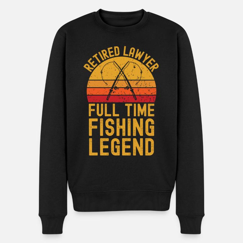 Angellegende im Ruhestand - Männer Premium Bio Pullover - Schwarz