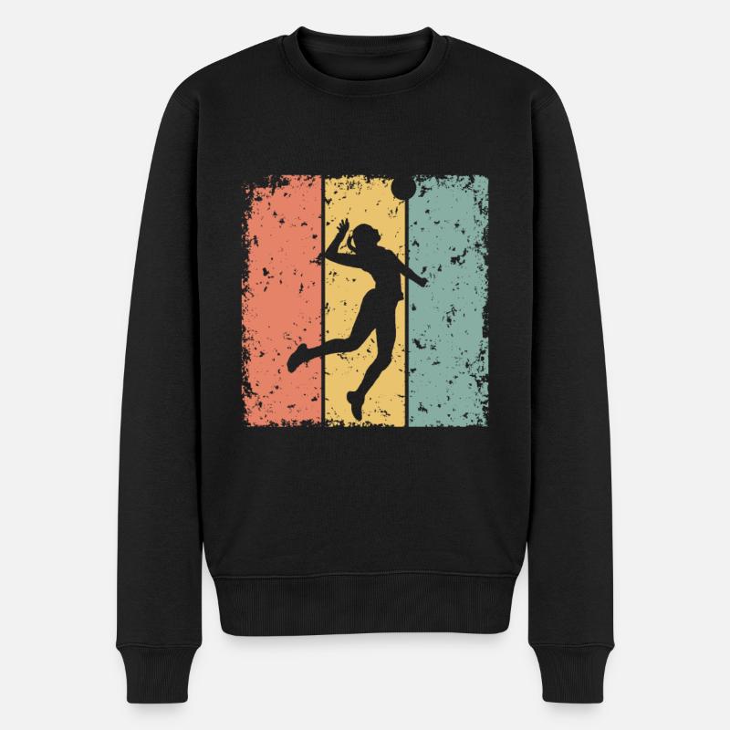 Volleyball féminin rétro - Pull Premium bio Homme - noir