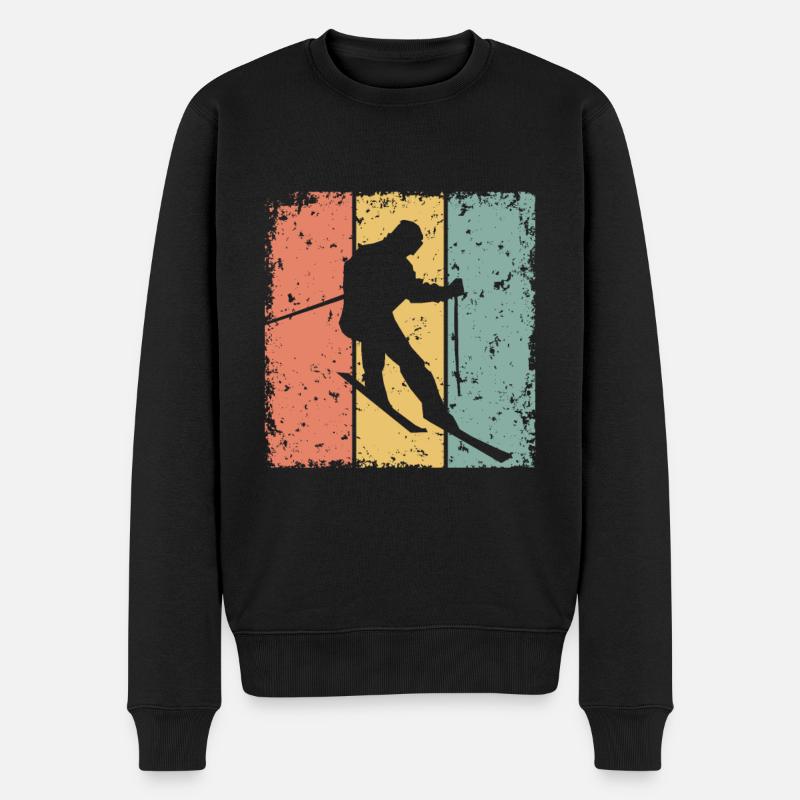 Ski rétro - Pull Premium bio Homme - noir