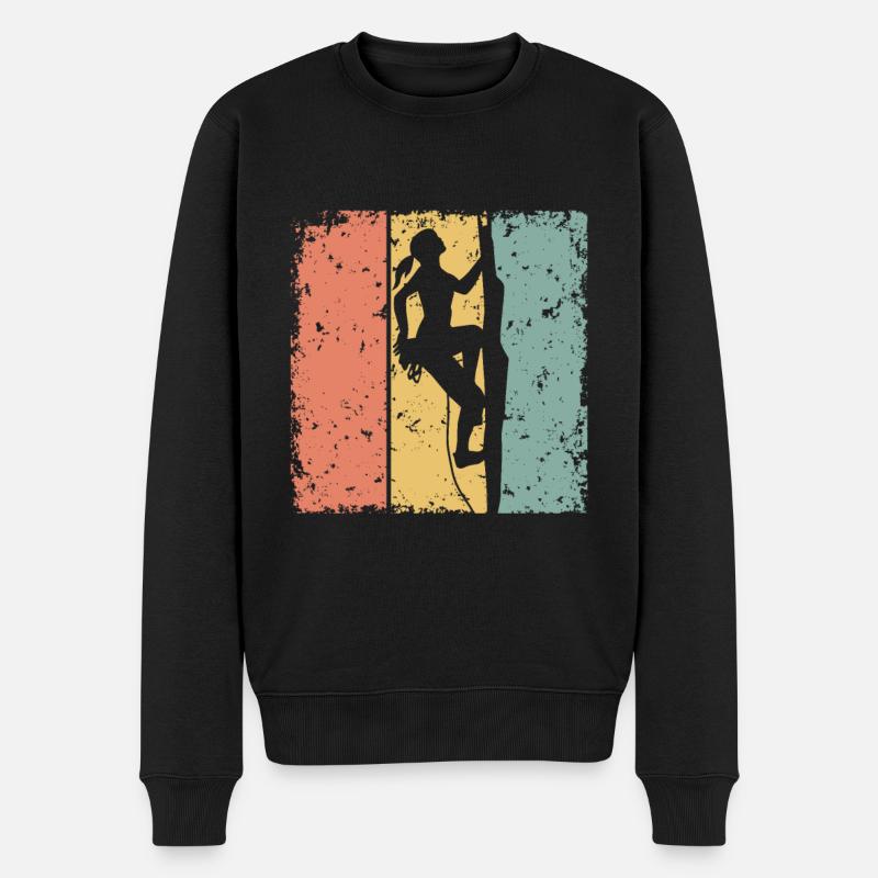 Femmes Escalade rétro - Pull Premium bio Homme - noir