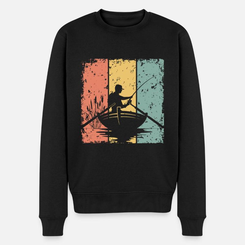 Pêche rétro - Pull Premium bio Homme - noir