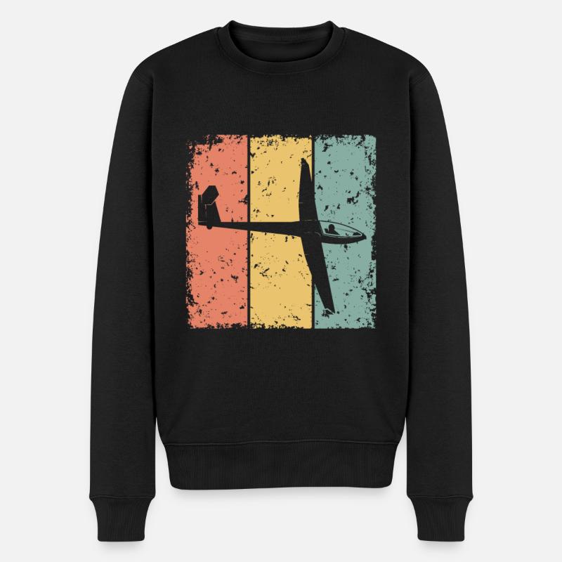 Gleiten im Retro - Männer Premium Bio Pullover - Schwarz