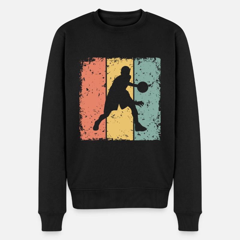 Basketball retro - Männer Premium Bio Pullover - Schwarz
