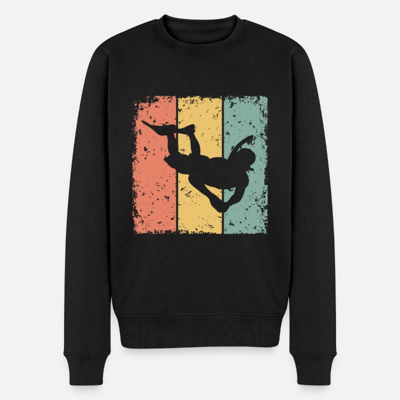 Schnorcheln im Retro-Stil - Männer Premium Bio Pullover - Schwarz