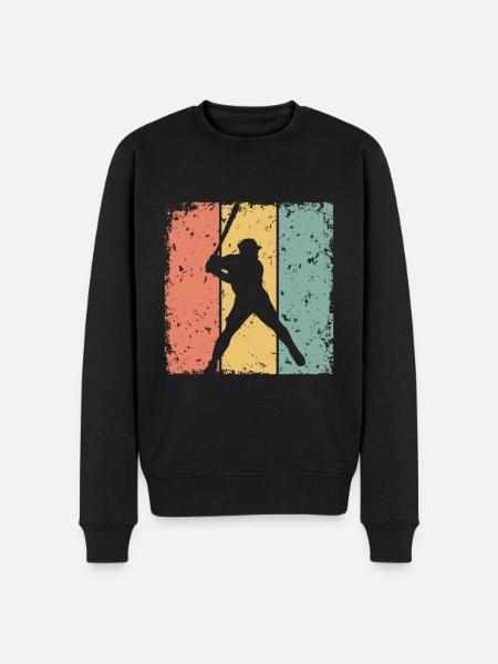 Baseball-Retro - Männer Premium Bio Pullover - Schwarz