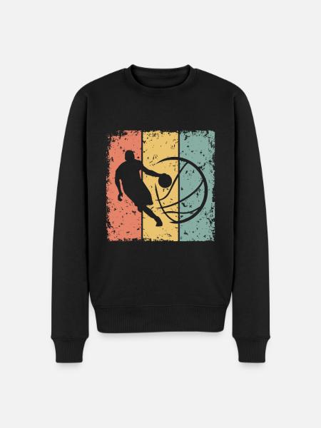 Basketball retro - Men's Premium Organic Jumper - black