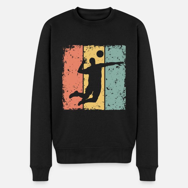 Volleyball rétro - Pull Premium bio Homme - noir