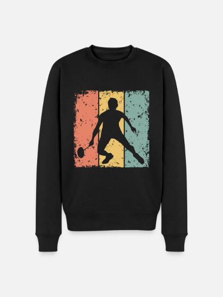 Badminton retro - Men's Premium Organic Jumper - black