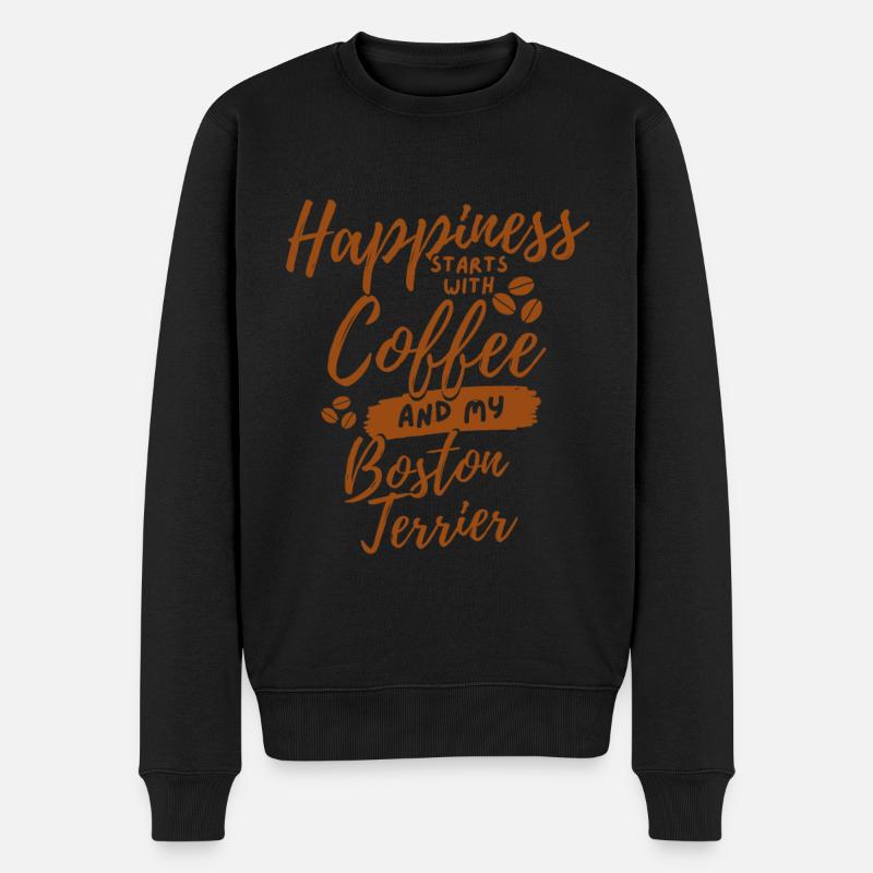 Amateur de café Boston-terrier - Pull Premium bio Homme - noir
