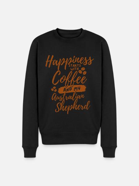 Coffee Australian-shepherd lover - Men's Premium Organic Jumper - black