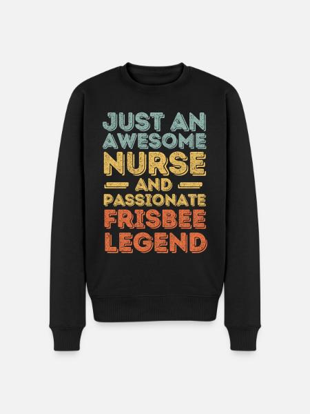 Nurse Frisbee legend retro - Men's Premium Organic Jumper - black