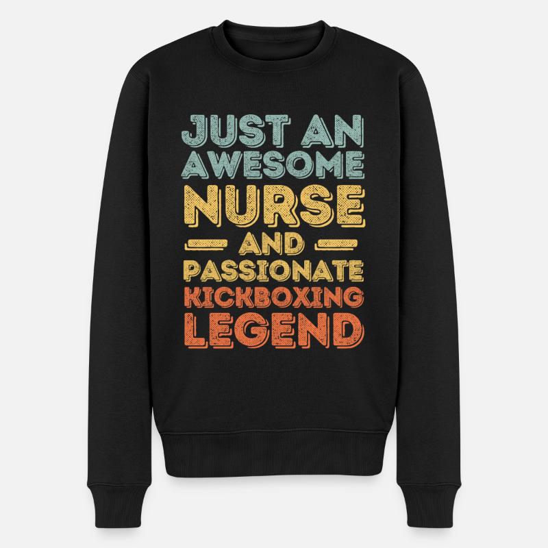 Nurse Kickboxing legend retro - Men's Premium Organic Jumper - black