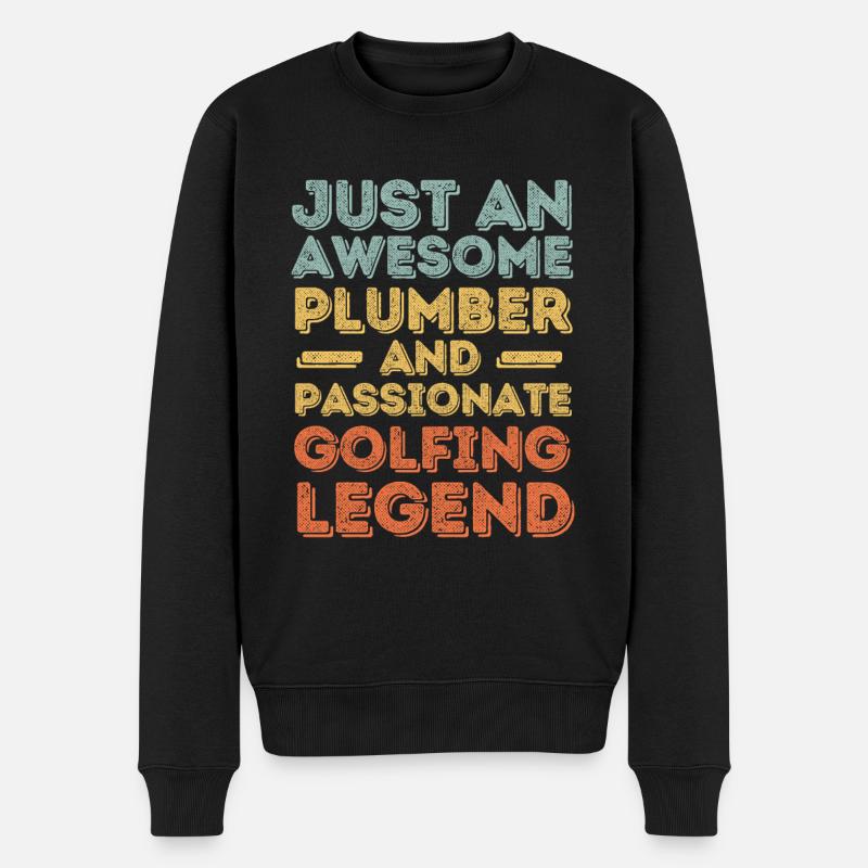 Plombier Légende du golf rétro - Pull Premium bio Homme - noir