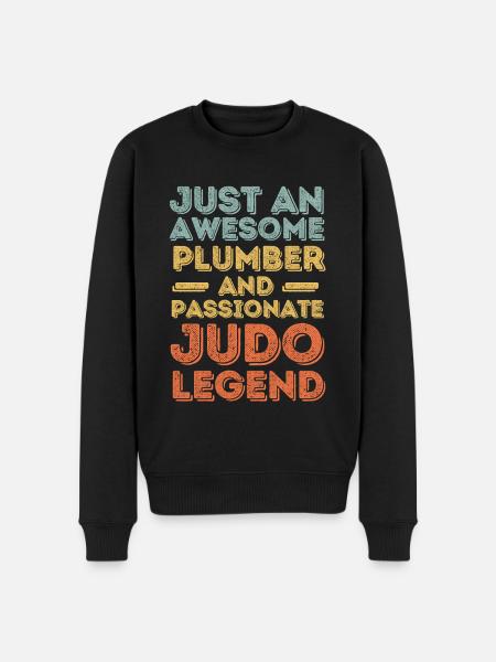 Plumber Judo legend retro - Men's Premium Organic Jumper - black