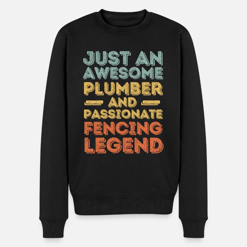 Plombier Légende de l’escrime rétro - Pull Premium bio Homme - noir