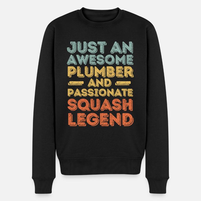 Plombier Légende du squash rétro - Pull Premium bio Homme - noir
