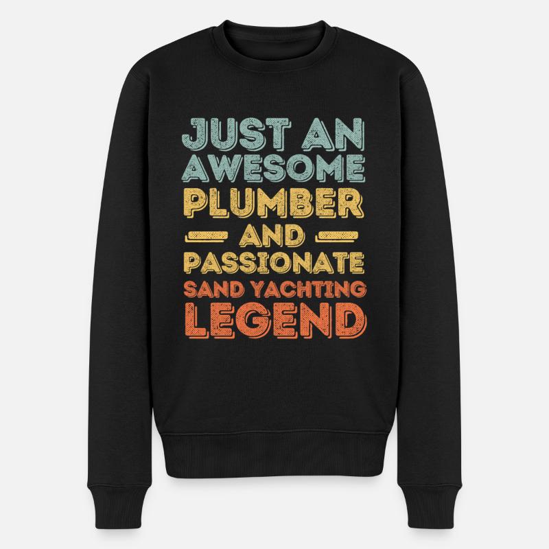 Plombier Sand Yachting légende rétro - Pull Premium bio Homme - noir