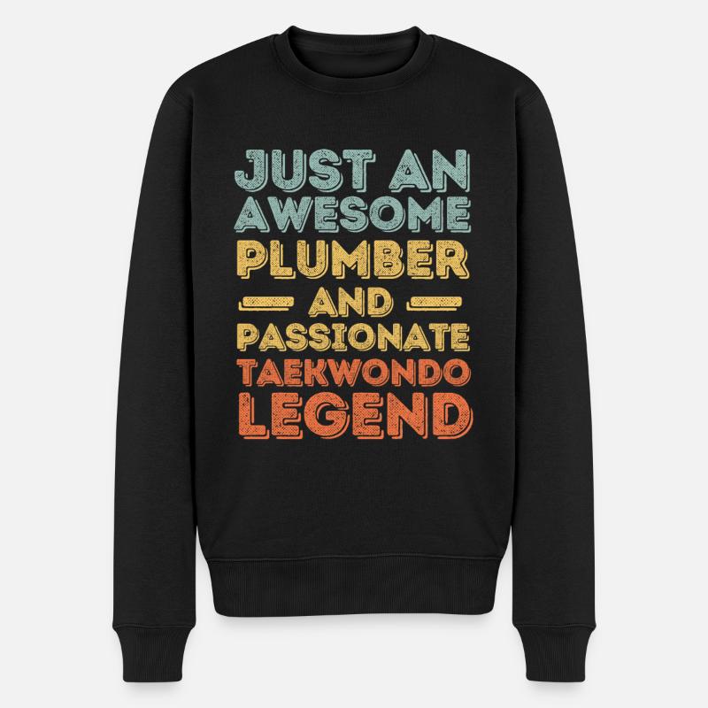 Plombier Taekwondo légende rétro - Pull Premium bio Homme - noir