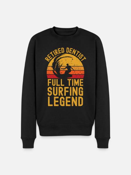 Retired dentist surfing legend - Men's Premium Organic Jumper - black