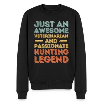 Vétérinaire Légende de la chasse rétro - Pull Premium bio Homme - noir - Devant - Nico (187cm)