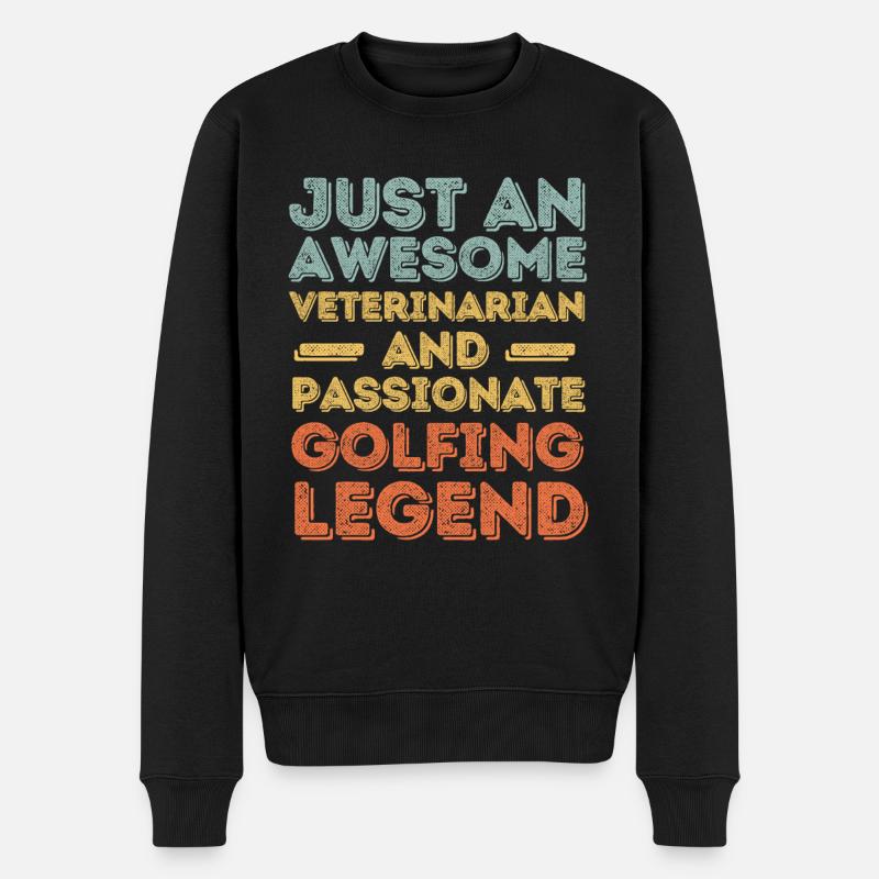Vétérinaire Légende du golf rétro - Pull Premium bio Homme - noir