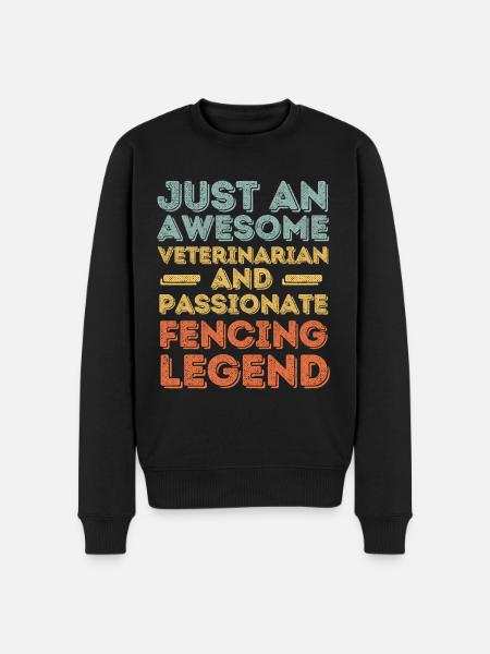 Tierarzt Fechtlegende retro - Männer Premium Bio Pullover - Schwarz