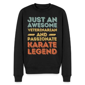 Vétérinaire Karaté légende rétro - Pull Premium bio Homme - noir - Devant - Nico (187cm)