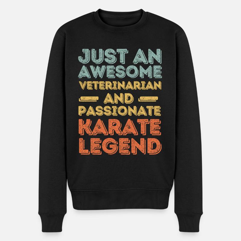Vétérinaire Karaté légende rétro - Pull Premium bio Homme - noir