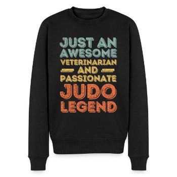 Légende du judo vétérinaire rétro - Pull Premium bio Homme - noir - Devant - Nico (187cm)