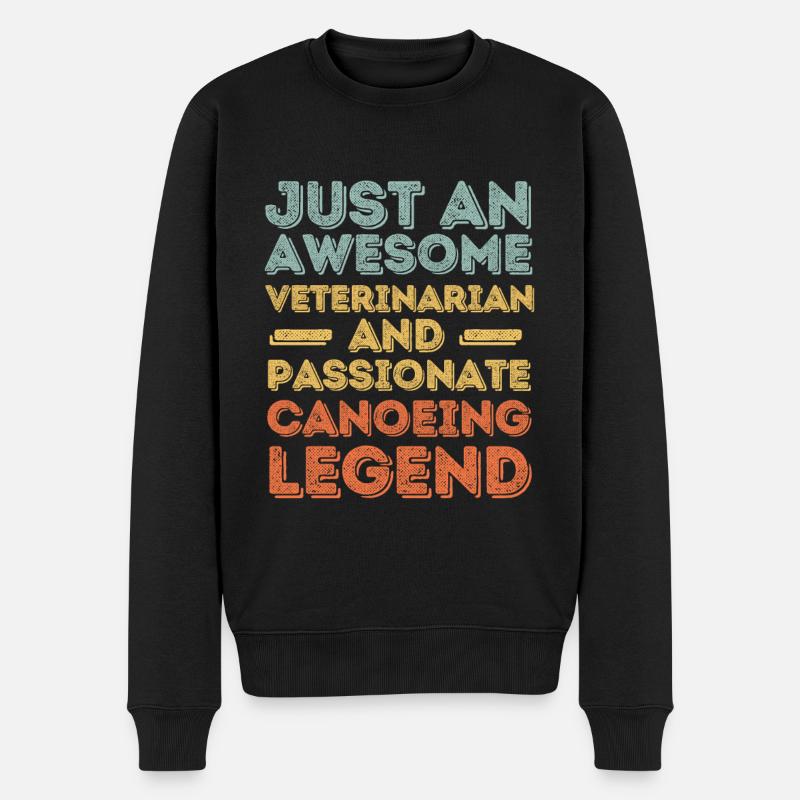 Vétérinaire Légende du canoë rétro - Pull Premium bio Homme - noir