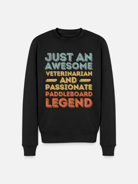 Veterinarian Paddleboard legend retro - Men's Premium Organic Jumper - black