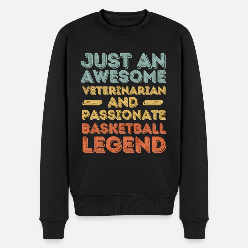 Légende du basket-ball vétérinaire rétro - Pull Premium bio Homme - noir