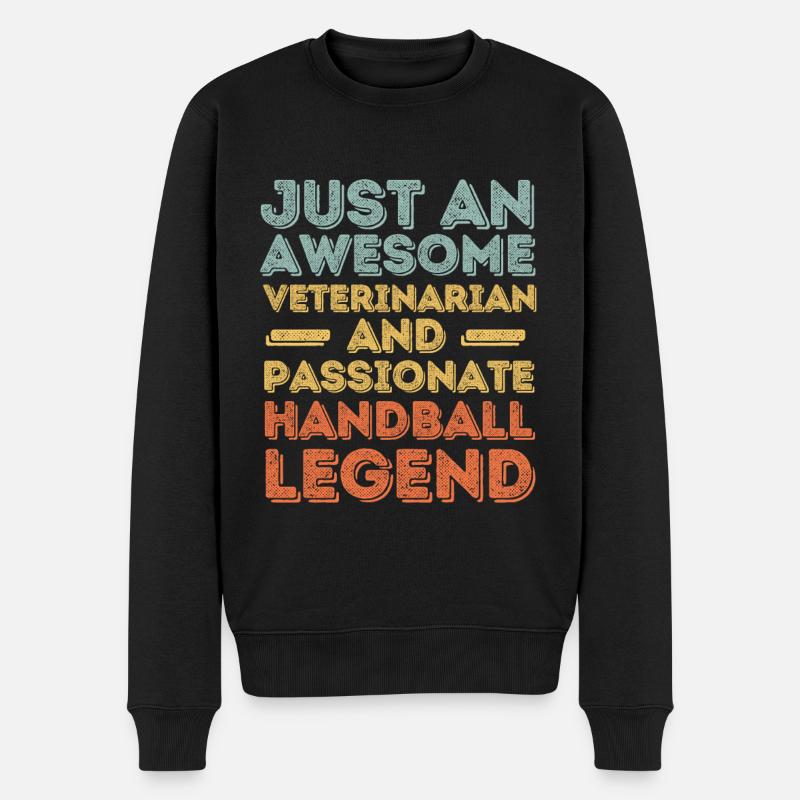 Vétérinaire Handball légende rétro - Pull Premium bio Homme - noir