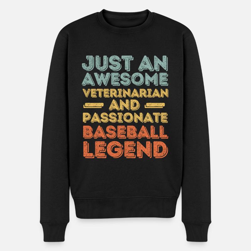 Tierarzt Baseball-Legende retro - Männer Premium Bio Pullover - Schwarz