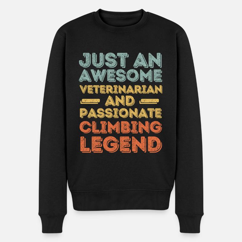 Vétérinaire Légende de l’escalade rétro - Pull Premium bio Homme - noir
