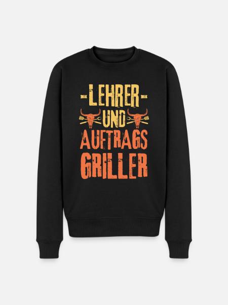 Lehrer und Grillen - Männer Premium Bio Pullover - Schwarz