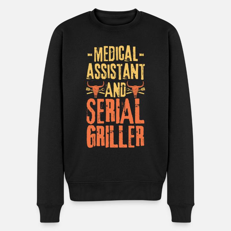 Assistant médical et Serial Griller - Pull Premium bio Homme - noir