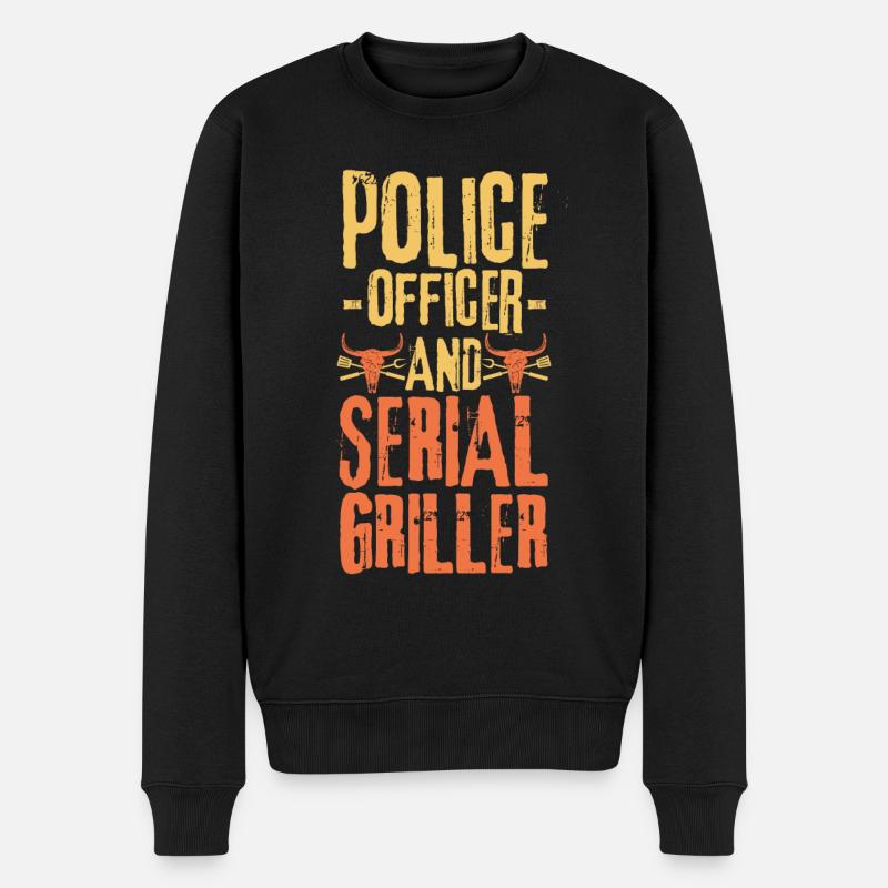 Policier et Serial Griller - Pull Premium bio Homme - noir