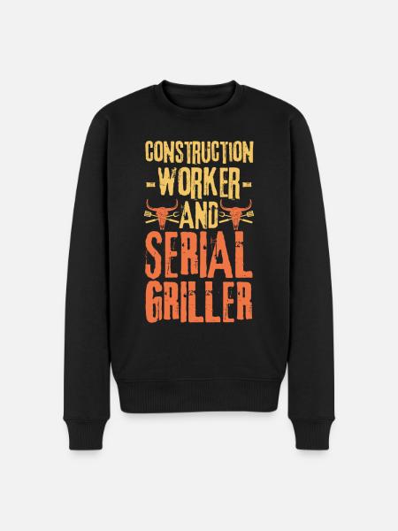 Construction-worker and Serial Griller - Men's Premium Organic Jumper - black