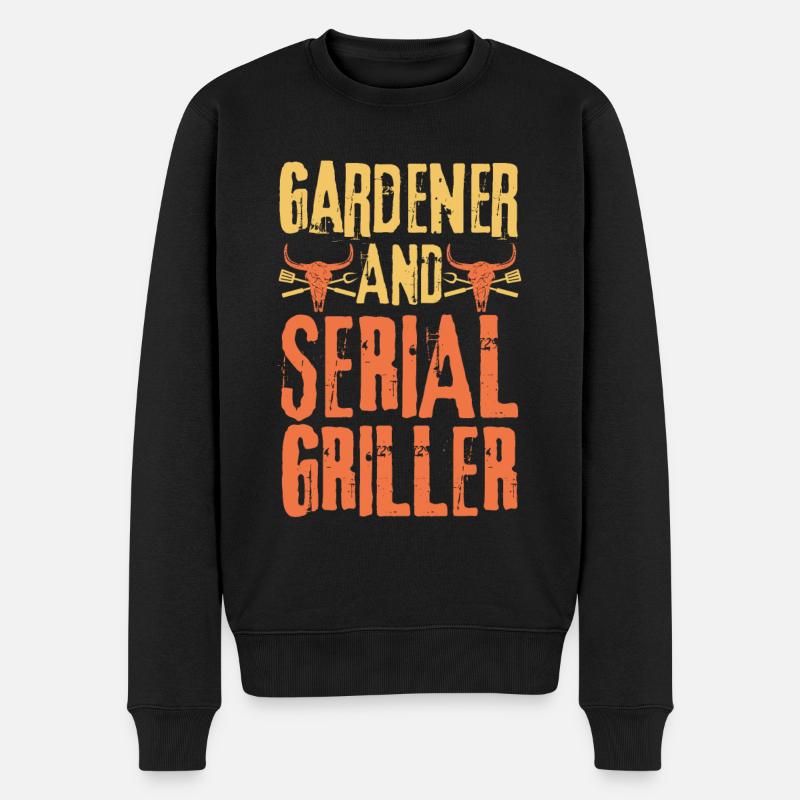 Gärtner und Seriengriller - Männer Premium Bio Pullover - Schwarz