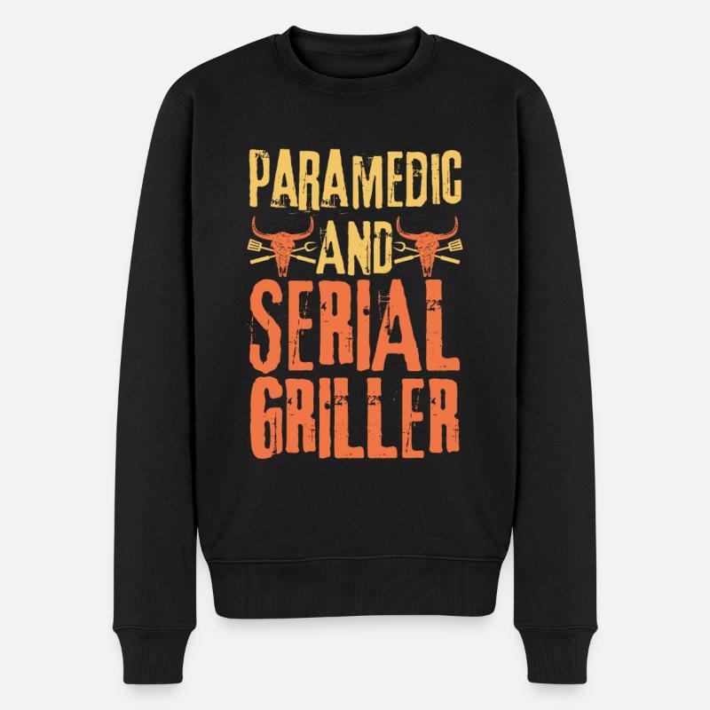 Sanitäter und Seriengriller - Männer Premium Bio Pullover - Schwarz