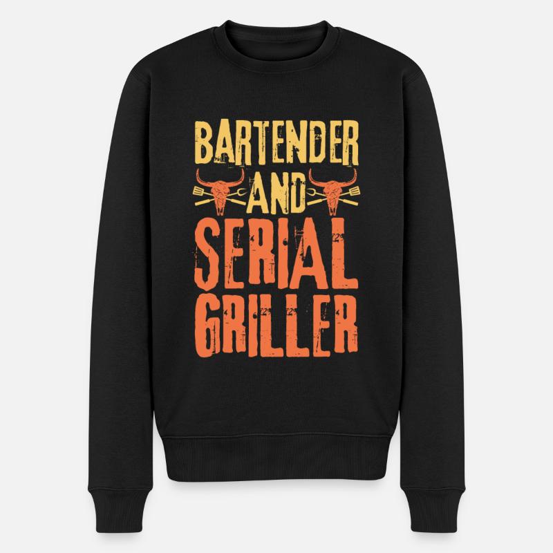 Barman et gril en série - Pull Premium bio Homme - noir
