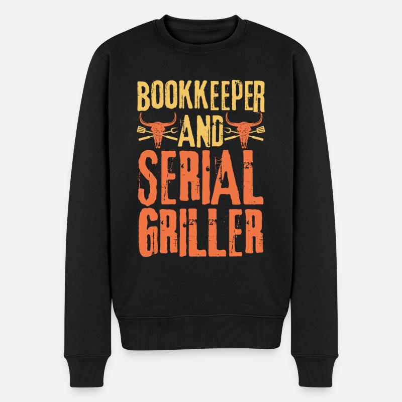 Buchhalter und Seriengriller - Männer Premium Bio Pullover - Schwarz