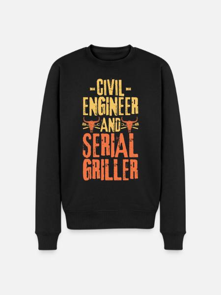 Civil-engineer and Serial Griller - Men's Premium Organic Jumper - black