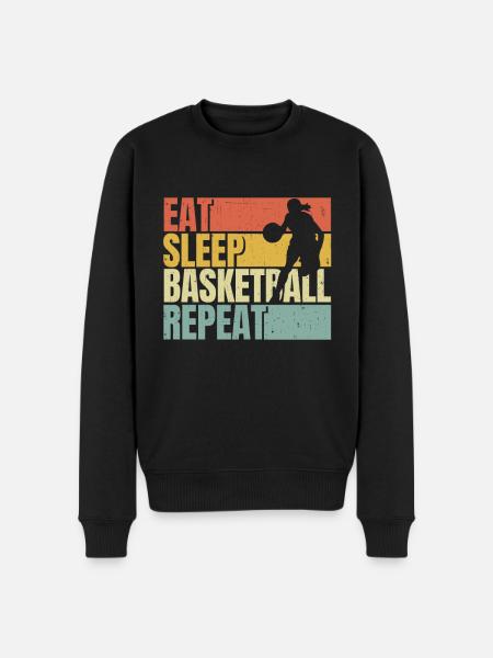Eat sleep Basketball repeat - Men's Premium Organic Jumper - black