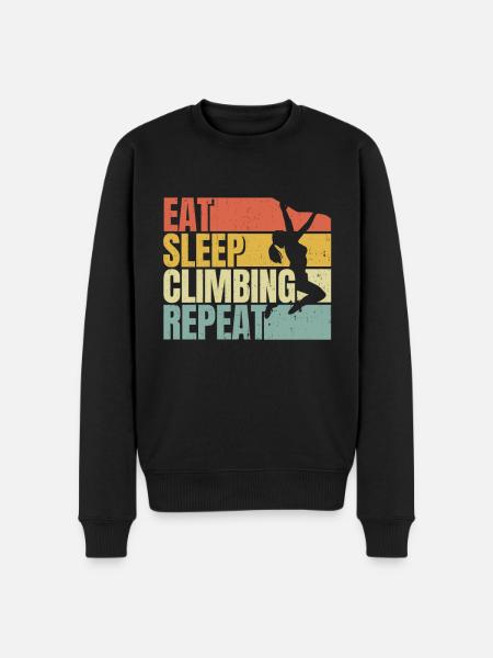 Manger dormir Escalade répéter - Pull Premium bio Homme - noir