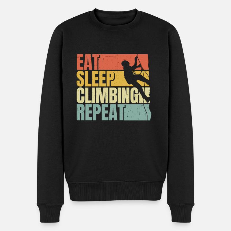 Manger dormir Escalade répéter - Pull Premium bio Homme - noir
