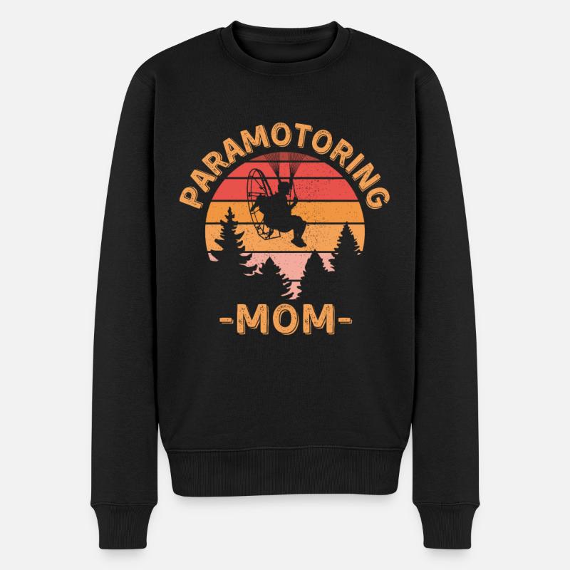 Motorschirmfliegende Mutter - Männer Premium Bio Pullover - Schwarz