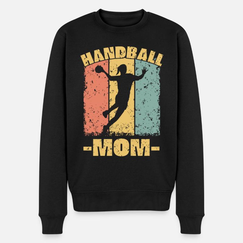 Handball Mama Muttertag Frauenhandball - Männer Premium Bio Pullover - Schwarz